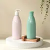 Nuevo material de embalaje para champú y gel de ducha PET, botella vacía rellenable de plástico de 300 ml para loción corporal
