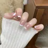 30 Peças de Manicure Usável Feita à Mão Borda Branca Simples Francesa Clareamento Simples Adesivos de Manicure Removíveis