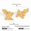 Brincos de Aço Inoxidável Transfronteiriços para Mulheres Moda Retrô Francesa Brincos Plissados Estilo Frio Venda Direta da Fábrica Brincos de Ouro 18K