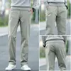 Pantalones casuales rectos holgados de algodón puro de alta gama populares para hombre, pantalones de negocios elásticos versátiles de pierna ancha de moda para el otoño de 2026