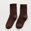 Fujioka otoño e invierno nuevos calcetines para mujer calcetines de encaje calcetines de algodón para dama mayoristas fabricantes de calcetines al por mayor