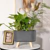 Vaso para Orquídea Phalaenopsis, Vaso Autoirrigável para Preguiçosos, Display de Mesa Varanda Alugada, Vaso de Flores com Reservatório de Água Interno, Fabricante com Pés de Madeira Maciça
