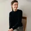 26 Nuevo Jersey de Punto de Cachemira Rojo Otoño/Invierno, Camiseta Base de Cuello Redondo para Mujer de Manga Larga, Versátil, Suave, Agradable para la Piel y Cálido