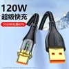 Cabo de dados tipo-c de alta qualidade 120W de carregamento realmente rápido com display digital inteligente para Huawei vivo Xiaomi OPPO linha de carregamento