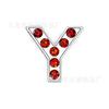 Acessórios de letras com strass de liga 8MM letra para usar com diamantes completos letra de diamante vermelho letra de metal DIY acessórios de joias de letra