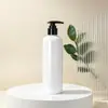 Yuzhuang Frasco de Óleo Essencial Redondo PET de 24 dentes 300ml Frasco de Shampoo com Bomba Embalagem Plástica Vazia para Cuidados com o Cabelo