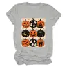 Amazon eBay sitio independiente moda casual versátil mujer nueve calabaza fantasma murciélago gato negro cuello redondo manga corta