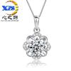 Collar Corea del Sur cadena corta clavícula collar flor de hibisco colgante de circonita para mujer