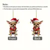 Acrílico 2D Transfronterizo Dibujo Animado Plano Adorno Colgante para Coche de Perro Navideño