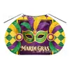Capa Personalizada de Fábrica Amarilla y Morada con Estampado de Carnaval y Máscara Colorida, Capa Redonda Infantil de Atar