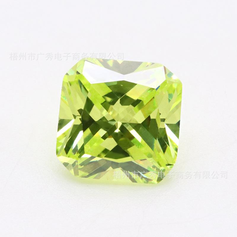 正方倒角苹果绿锆石