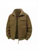 Chaqueta de algodón para hombre con forro polar, engrosada para trabajo, abrigo cálido de invierno con cuello de solapa, chaqueta casual de moda 356
