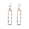 Pendientes Geométricos de Plata S925 con Pin de Diamante para Mujer Moda Corea del Sur Pendientes Sencillos de Flor Joyería para Orejas Dulce Versátil de Perla