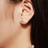 Pendientes de plata de ley S925 transfronterizos europeos y americanos, diseño personalizado de ojo de diablo con incrustaciones de circonitas de lujo ligeras para amantes.