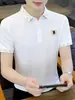Camisa de Manga Corta de Algodón de Seda de Hielo para Hombre 2025 Nueva Verano Casual Moderna Camisa de Media Manga Top de Solapa de Verano