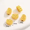 Novo Estilo Chinês Banhado a Cobre Ouro Real Contas de Gota de Óleo Espaçador Pingente Geométrico Dourado Antigo Pulseira Charme Acessórios de Joias DIY