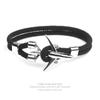 Fabricantes fornecem pulseira âncora de moda europeia e americana, pulseira simples de aeronave para homens, pulseira de corda de poliéster por atacado