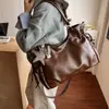 Bolso Retro de Gran Capacidad para Mujer Otoño e Invierno Versátil 2025 Nuevo Bolso Cruzado Casual Textura Bolso Tote de Hombro Único para Viajar