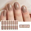 Fábrica Zhengxiang Personalizado Oem Cor Pura Simples 16 Películas para Esmalte Adesivos de Unha Estilo Europeu e Americano Exportação Adesivos de Nail Art Odm