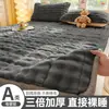 Colchón de Felpa Burbuja de Terciopelo de Leche, Almohadilla Suave para el Hogar, Invierno, Engrosado, Franela Coral, Cubrecama, Protector de Cama, Almohadilla para Colchón, Juego de Tres Piezas