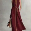 2026 Comercio Exterior Transfronterizo Sitio Independiente de Ropa para Mujer Amazon Vestido sin Mangas con Bloques de Color Cuello Alto de Algodón y Lino