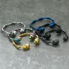 Pulseira de Aço Titânio Caveira Retro Exagerada Europeia e Americana Transfronteiriça Pulseira de Bambu Punk Hip Hop Masculina Tendência Venda por Atacado de Fábrica