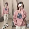 Sudadera fina con estampado oversize para mujer de primavera y otoño, top básico de moda 2026, estilo europeo y americano versátil