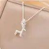 Versión Coreana del Nuevo Collar de Pequeño Alce, Lindos Cuernos Navideños Tridimensionales, Cadena de Clavícula Personalizada Moderna Versátil