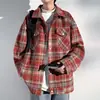 Abrigo de camisa a cuadros retro americano para hombre, primavera y otoño, solapa, chaqueta de moda, marca de moda, estudiante, Ruan Shuai, ropa de calle a la moda