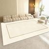 Alfombra de terciopelo de cristal de fácil cuidado para el cabello, estilo crema, para sala de estar, dormitorio, sofá completo, mesa de centro