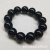 Pulsera de obsidiana de imitación al por mayor de fábrica para hombres y mujeres, pulsera de valientes, pulsera de cuentas negras, anillo único, joyería de cristal