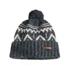 Gorro de Lã Tricotado Estilo Fair Isle para Mulheres, Gorro de Lã Quente para Proteger as Orelhas no Outono e Inverno, Versátil para Cabeças Grandes, Gorro Pulôver que Afina o Rosto