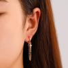 Aretes colgantes largos de cadena con borla nueva transfronteriza, diseño de estilo frío ins, aleación, bola, aretes colgantes de cruz