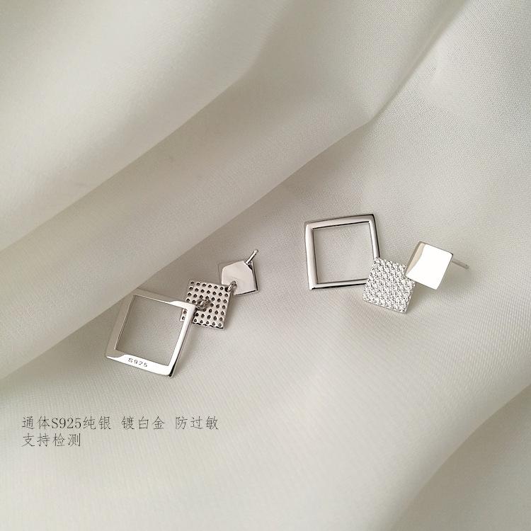 ED803371 3372圆形菱形耳环