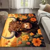 Tapete Grande Animal da Amazon Pintura a Óleo Desenho Animado Veludo de Cristal Grande Área Tapete de Quarto Vento Fácil de Cuidar Antiderrapante