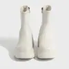 Moda Nova Outono e Inverno 2026 Versátil Tendência Influenciador Coreano Botas Elásticas Slim de Solado Grosso Aumentadoras de Altura com Bico Redondo