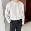 Camiseta de manga larga MYQ para hombre, camiseta interior holgada con cuello redondo, estilo coreano, informal, moderna, a juego, para primavera y otoño