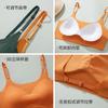 Ropa interior nueva de tirantes finos transfronteriza para mujer, sin costuras, de seda helada, sujetador de verano para pechos grandes, sujetador inalámbrico pequeño, sujetador para mujer