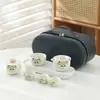Taza de Panda Express de Dibujos Animados Estilo Moderno Simple Conveniente Viaje Juego de Té Cerámica Cafetera de Té Juego de Té Kung Fu traje