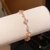 Pulseira Oval de Zircônia Dopamina Estilo Coreano Moda Simples Doce Versátil Joia para o Dia a Dia para Mulheres