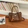 Bolso Pequeño para Mujer Simple Retro Bolso de Mano Tote Diseño de Nicho Uso Diario Viaje Versátil Hombro Único Cruzado Bolso Cuadrado Pequeño