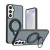 Aplicable para Samsung S26FE Phantom Magnético Soporte de Rotación 360 Funda de Teléfono A18 Piel con Tacto de Pintura en Spray Funda con Protección contra Caídas