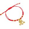 Festival del Bote del Dragón candado de oro y plata para longevidad nudo de diamante cuerda de mano para niños cuerda colorida pulsera de marea nacional mano de bebé tejida a mano cuerda roja