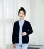 Suéter Médico e de Enfermagem Uniforme de Enfermeira Manga Longa Cardigã Grosso Roupa Externa Salão de Beleza Roupa de Trabalho Macio Amigo da Pele Quente e Confortável
