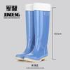 Botas de lluvia para mujer de tubo extra alto de 42 cm, gruesas, antideslizantes, para viajes en días de lluvia, botas de lluvia para mujer, zapatos de goma limpios, impermeables y de moda.