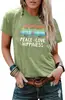 Blusas para Mujer Comercio Electrónico Transfronterizo Amazon Camiseta de Algodón Colorida Estampada Europea y Americana Dulce y Fresca de Manga Corta Pieza Única
