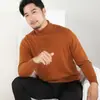 Suéter de lana para hombre, jersey de punto de cuello alto, cómodo y cálido, suéter casual de color liso para otoño e invierno, camiseta base de cachemira, disponible para venta al por mayor