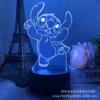 Luz nocturna 3D de Stitch táctil colorida control remoto nueva creativa usd lámpara de ambiente para dormitorio regalo