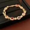 Pulsera Ovalada Simple de Zirconia Ojo Pulsera Antigua Vintage Retro Pulsera de Lujo Ligero Pulsera de Temperamento de Gama Alta para Mujer