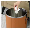 Cubo de Basura de Cuero para Uso Doméstico y Comercial, Gama Alta, para Dormitorio, Oficina, Comedor, Sala de Estar, Doble Capa, Baño, Modelo Nuevo